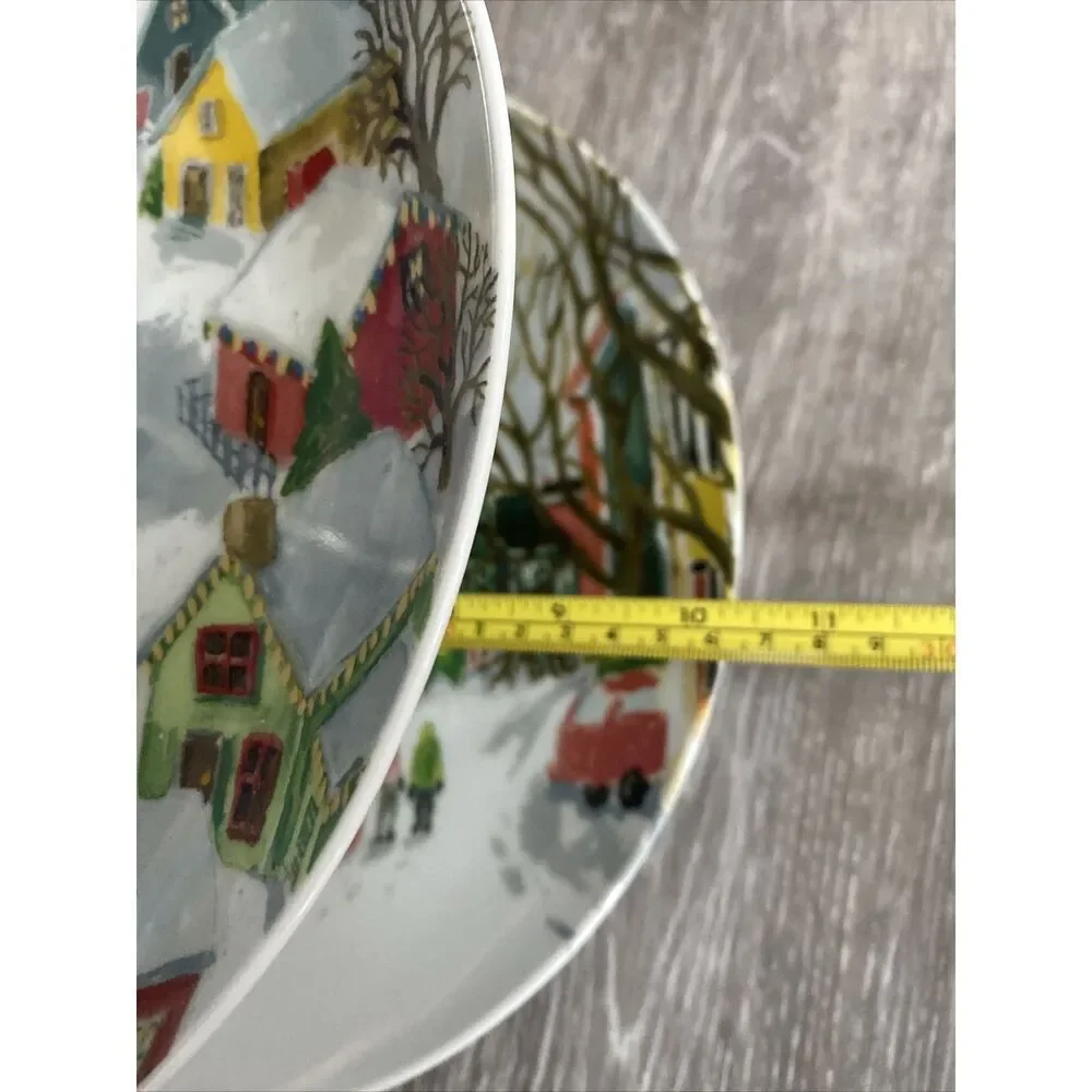 Pottery Barn Christmas Winter Village 3 Tier Tidbit Server Tray Cake Stand